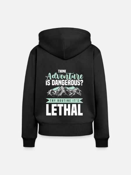 abenteuer klettern - Frauen Premium Bio Zip Hoodie - Schwarz