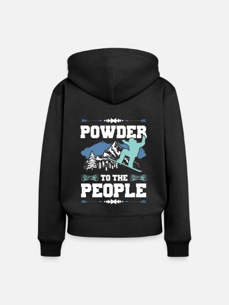 snowboarding schnee - Frauen Premium Bio Zip Hoodie - Schwarz