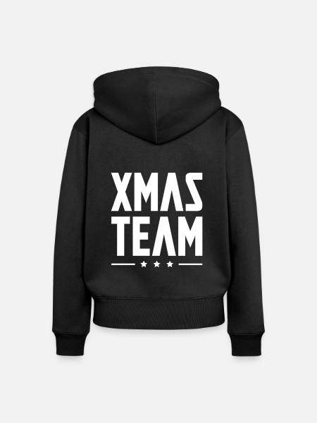 Xmas Team - Frauen Premium Bio Zip Hoodie - Schwarz