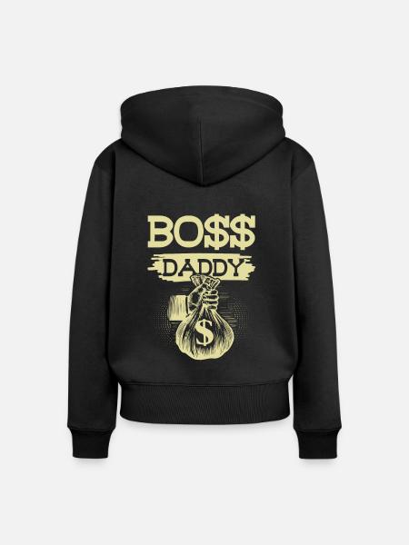Boss Daddy - Frauen Premium Bio Zip Hoodie - Schwarz