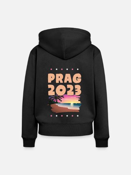 Prag 2023 - Frauen Premium Bio Zip Hoodie - Schwarz