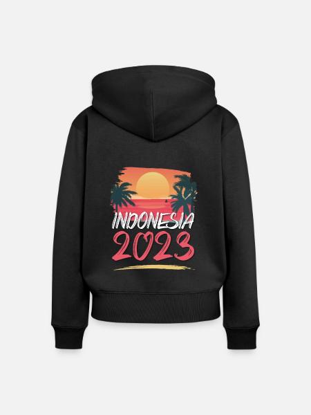 Indonesia 2023 - Frauen Premium Bio Zip Hoodie - Schwarz