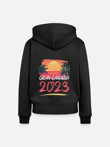 Gran Canaria 2023 - Frauen Premium Bio Zip Hoodie - Schwarz