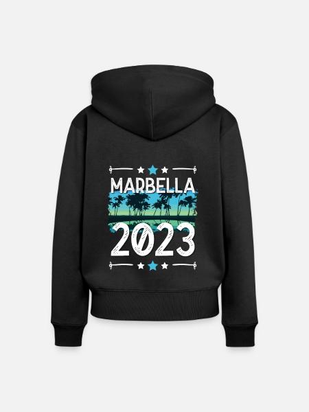 Marbella 2023 - Frauen Premium Bio Zip Hoodie - Schwarz