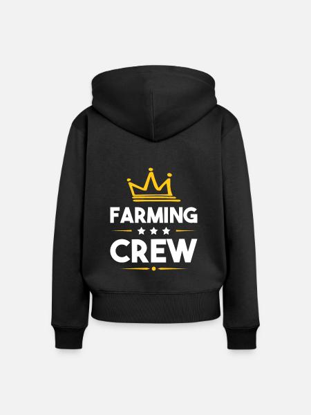 Farming Crew - Frauen Premium Bio Zip Hoodie - Schwarz