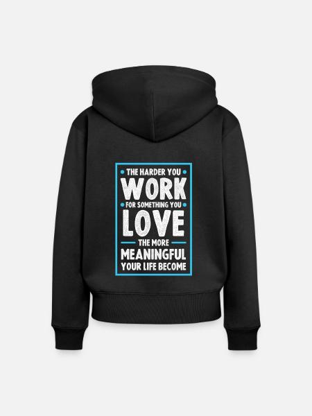 erfolg arbeit - Frauen Premium Bio Zip Hoodie - Schwarz