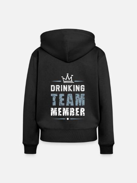 Drinking Team - Frauen Premium Bio Zip Hoodie - Schwarz