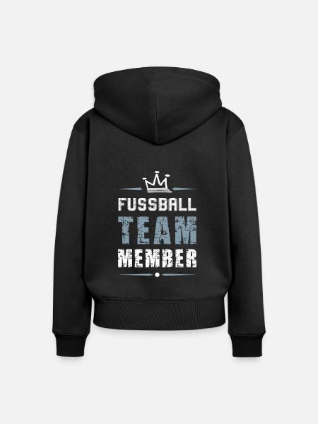 Fussball Team - Frauen Premium Bio Zip Hoodie - Schwarz