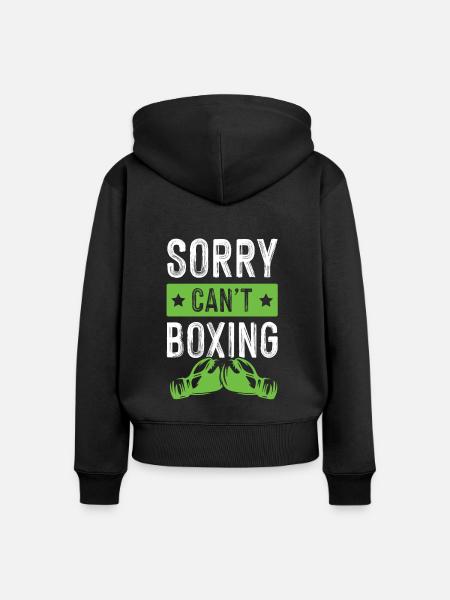 boxen lustiger spruch - Frauen Premium Bio Zip Hoodie - Schwarz