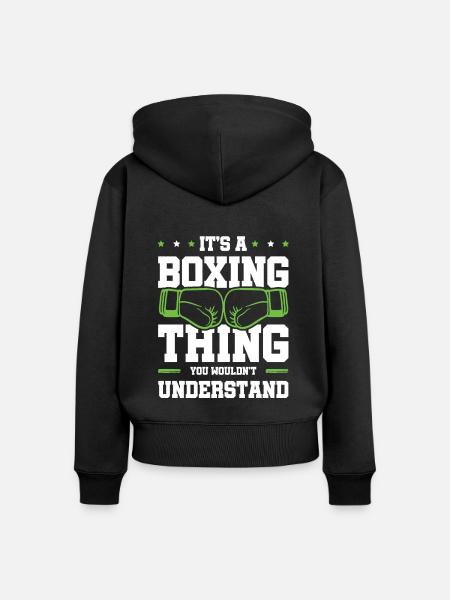 boxen boxhandschuhe - Frauen Premium Bio Zip Hoodie - Schwarz