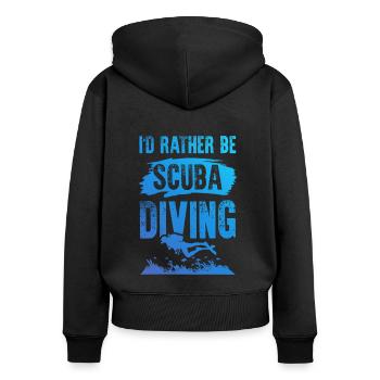 Tauchen scuba diving - Frauen Premium Bio Zip Hoodie - Schwarz - Hinten - Julia (174cm)