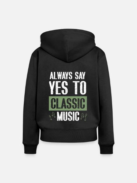 classic rock musik - Frauen Premium Bio Zip Hoodie - Schwarz