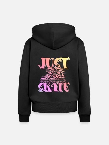 skate skaten - Frauen Premium Bio Zip Hoodie - Schwarz