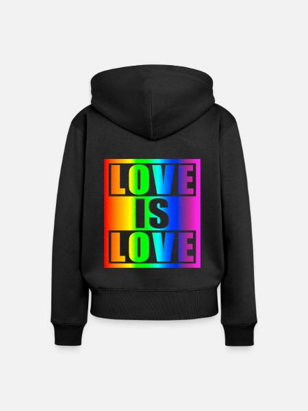 Love is love - Frauen Premium Bio Zip Hoodie - Schwarz