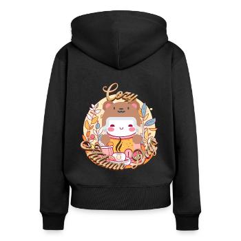 Cozy Autumn Days gemütliche Herbsttage - Women's Premium Organic Zip Hoodie - black - Back - Julia (174cm)