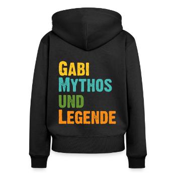 Gabi, die Frau der Mythos die Legende Geburtstag - Frauen Premium Bio Zip Hoodie - Schwarz - Hinten - Julia (174cm)