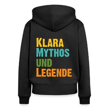 Mythos Klara die Legende Vorname Klara - Frauen Premium Bio Zip Hoodie - Schwarz - Hinten - Julia (174cm)