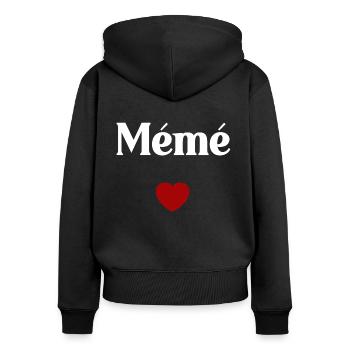 mémé - Sweat à capuche zippé Premium bio Femme - noir - Dos - Julia (174cm)