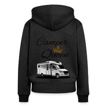 Camper Queen Camper Queen - Women's Premium Organic Zip Hoodie - black - Back - Julia (174cm)