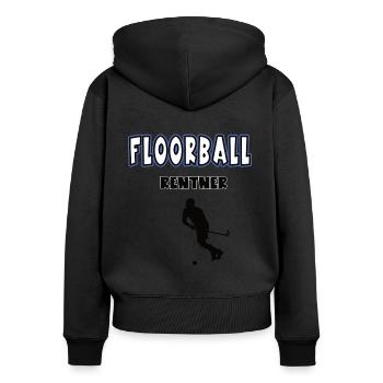 Floorball Rentner Rente Ruhestand Floorballer - Frauen Premium Bio Zip Hoodie - Schwarz - Hinten - Julia (174cm)