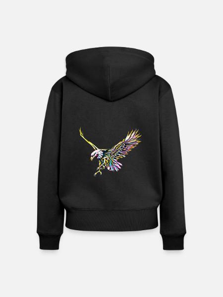 Adler - Frauen Premium Bio Zip Hoodie - Schwarz