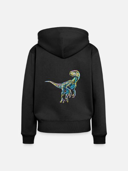 Velociraptor - Frauen Premium Bio Zip Hoodie - Schwarz