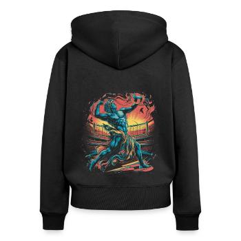 Volley-ball - Sweat à capuche zippé Premium bio Femme - noir - Dos - Julia (174cm)