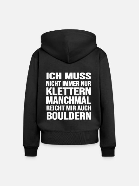 bouldern boulderfelsen freiklettern boulderzeit - Frauen Premium Bio Zip Hoodie - Schwarz