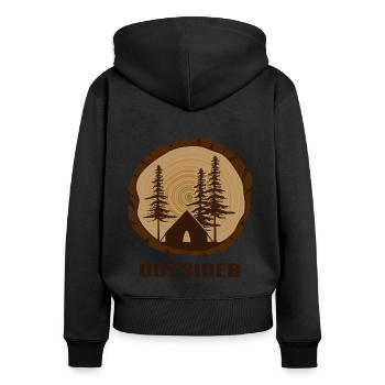 Camping Tents "Wild Camping" Outdoor Campsite - Women's Premium Organic Zip Hoodie - black - Back - Julia (174cm)