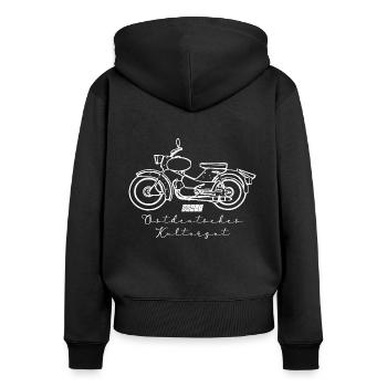 Simson Star SR4-1 - DDR - Moped Suhl - Frauen Premium Bio Zip Hoodie - Schwarz - Hinten - Julia (174cm)
