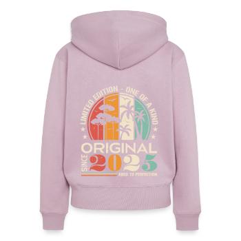 Legendär seit 2025 Geboren Jahrgang Geburtstag - Frauen Premium Bio Zip Hoodie - Altrosa - Hinten - Julia (174cm)