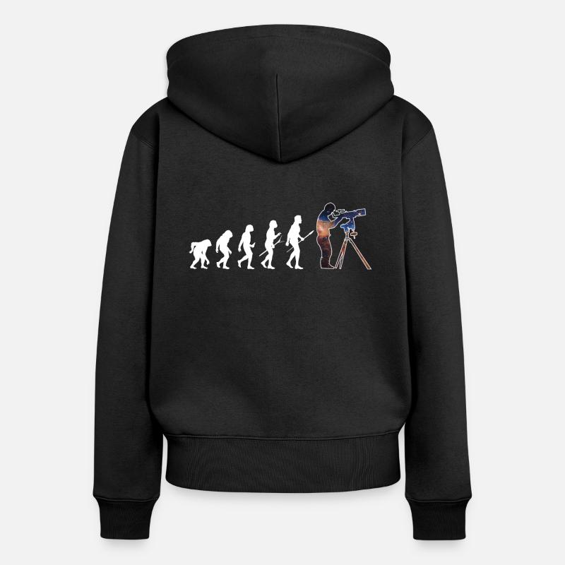 Astronomie Evolution Astrophotographie Cadeau - Sweat à capuche zippé Premium bio Femme - noir