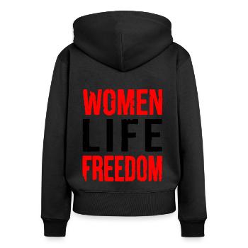Women life freedom iran - Frauen Premium Bio Zip Hoodie - Schwarz - Hinten - Julia (174cm)