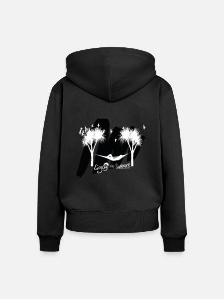 Hängematte - Frauen Premium Bio Zip Hoodie - Schwarz
