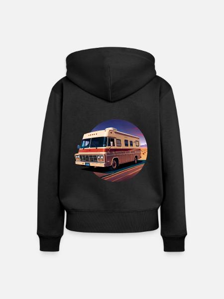 I LOVE CAMPING - Frauen Premium Bio Zip Hoodie - Schwarz