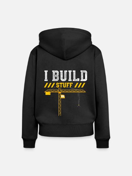 I Build Stuff - Frauen Premium Bio Zip Hoodie - Schwarz
