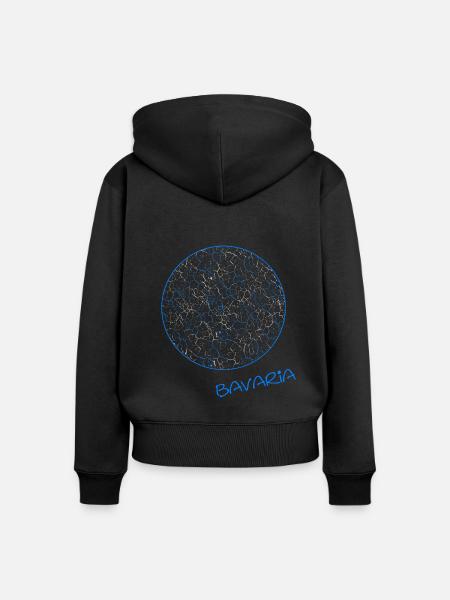 Kreis Bavaria - Frauen Premium Bio Zip Hoodie - Schwarz