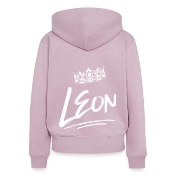 Leon - Women's Premium Organic Zip Hoodie - dusky pink - Back - Julia (174cm)