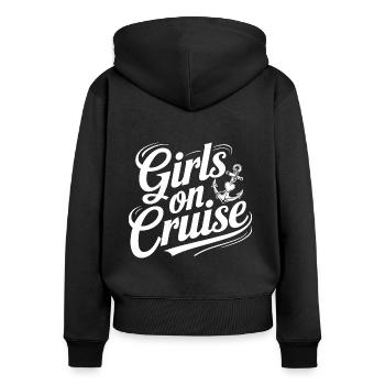 Girls on Cruise | JGA Shirt für die Crew - Frauen Premium Bio Zip Hoodie - Schwarz - Hinten - Julia (174cm)