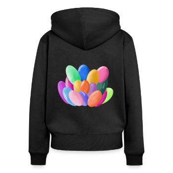 Lotus ballons - Sweat à capuche zippé Premium bio Femme - noir - Dos - Julia (174cm)