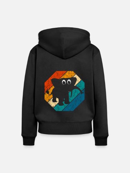 Elefanten Elefant für Kinder - Frauen Premium Bio Zip Hoodie - Schwarz