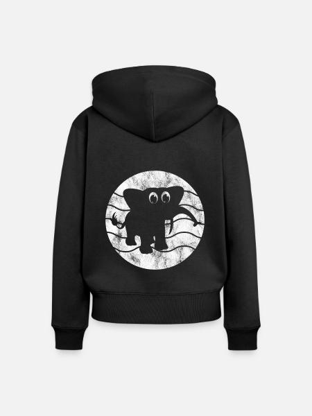 Elefanten Elefant für Kinder - Frauen Premium Bio Zip Hoodie - Schwarz