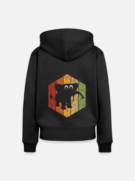 Elefanten Elefant für Kinder - Frauen Premium Bio Zip Hoodie - Schwarz