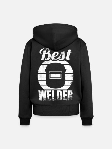 Schweißer - Frauen Premium Bio Zip Hoodie - Schwarz