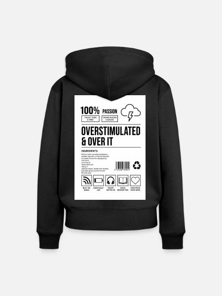 Over It - Frauen Premium Bio Zip Hoodie - Schwarz