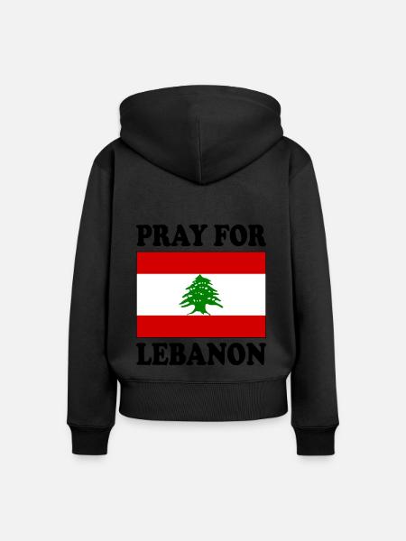 Libanon - Pray for lebanon - Frauen Premium Bio Zip Hoodie - Schwarz