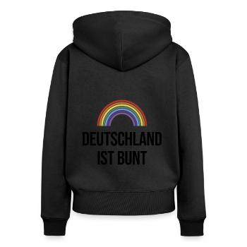 Germany is colorful in rainbow colors - Women's Premium Organic Zip Hoodie - black - Back - Julia (174cm)