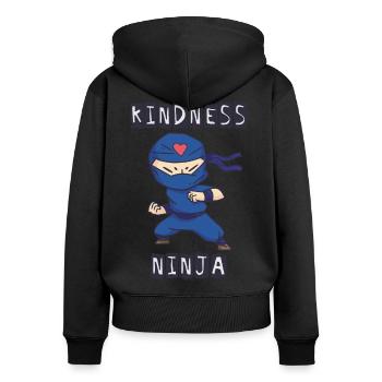 Kindness Ninja, Fight against Bullying - Women's Premium Organic Zip Hoodie - black - Back - Julia (174cm)