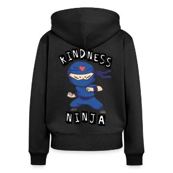 Kindness Ninja, Fight against Bullying - Women's Premium Organic Zip Hoodie - black - Back - Julia (174cm)