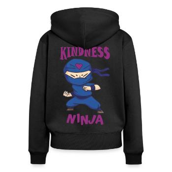 Kindness Ninja, Fight against Bullying - Women's Premium Organic Zip Hoodie - black - Back - Julia (174cm)
